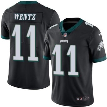 Eagles #11 Carson Wentz Black Men's Stitched NFL Limited Rush Jersey Eagles #11 Carson Wentz Black Men's Stitched NFL Limited Rush Jersey