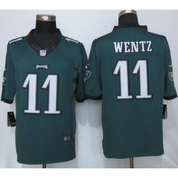 Eagles #11 Carson Wentz Midnight Green Team Color Men's Stitched NFL New Limited Jersey Eagles #11 Carson Wentz Midnight Green Team Color Men's Stitched NFL New Limited Jersey