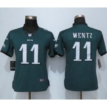 Eagles #11 Carson Wentz Midnight Green Team Color Women's Stitched NFL New Limited Jersey Eagles #11 Carson Wentz Midnight Green Team Color Women's Stitched NFL New Limited Jersey