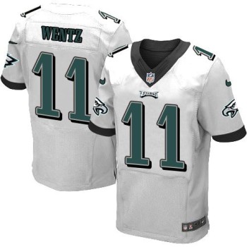 Eagles #11 Carson Wentz White Men's Stitched NFL New Elite Jersey Eagles #11 Carson Wentz White Men's Stitched NFL New Elite Jersey