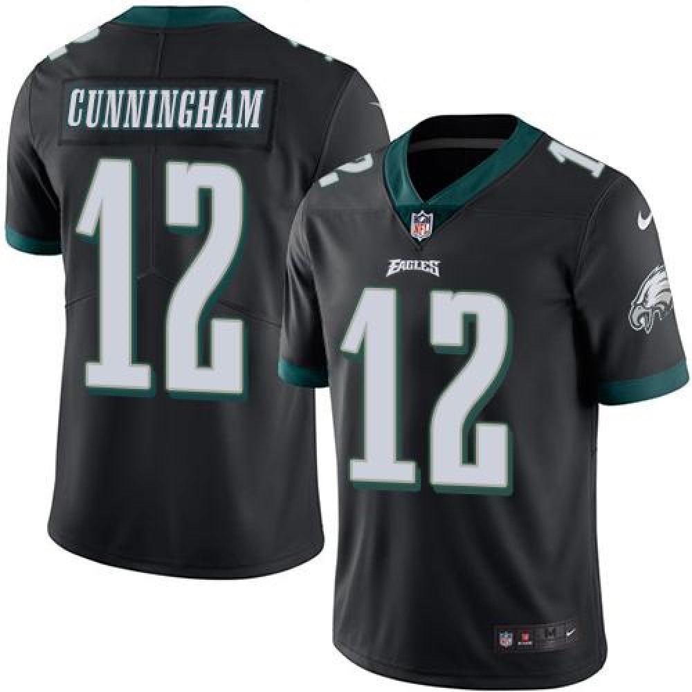 Eagles #12 Randall Cunningham Black Youth Stitched NFL Limited Rush Jersey