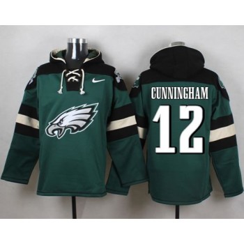 Eagles #12 Randall Cunningham Midnight Green Player Pullover NFL Hoodie