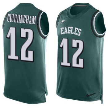 Eagles #12 Randall Cunningham Midnight Green Team Color Men's Stitched NFL Limited Tank Top Jersey Eagles #12 Randall Cunningham Midnight Green Team Color Men's Stitched NFL Limited Tank Top Jersey