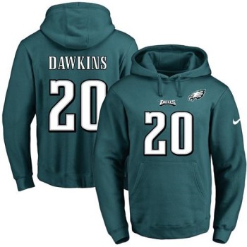 Eagles #20 Brian Dawkins Midnight Green Name & Number Pullover NFL Hoodie