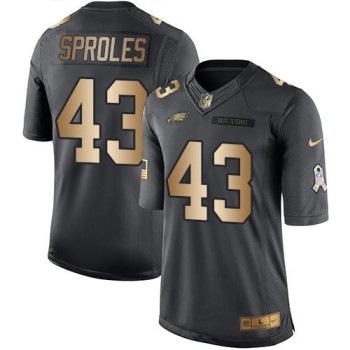 Eagles #43 Darren Sproles Black Men's Stitched NFL Limited Gold Salute To Service Jersey Eagles #43 Darren Sproles Black Men's Stitched NFL Limited Gold Salute To Service Jersey