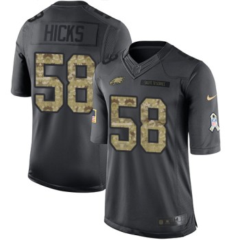 Eagles #58 Jordan Hicks Black Men's Stitched NFL Limited 2016 Salute To Service Jersey Eagles #58 Jordan Hicks Black Men's Stitched NFL Limited 2016 Salute To Service Jersey