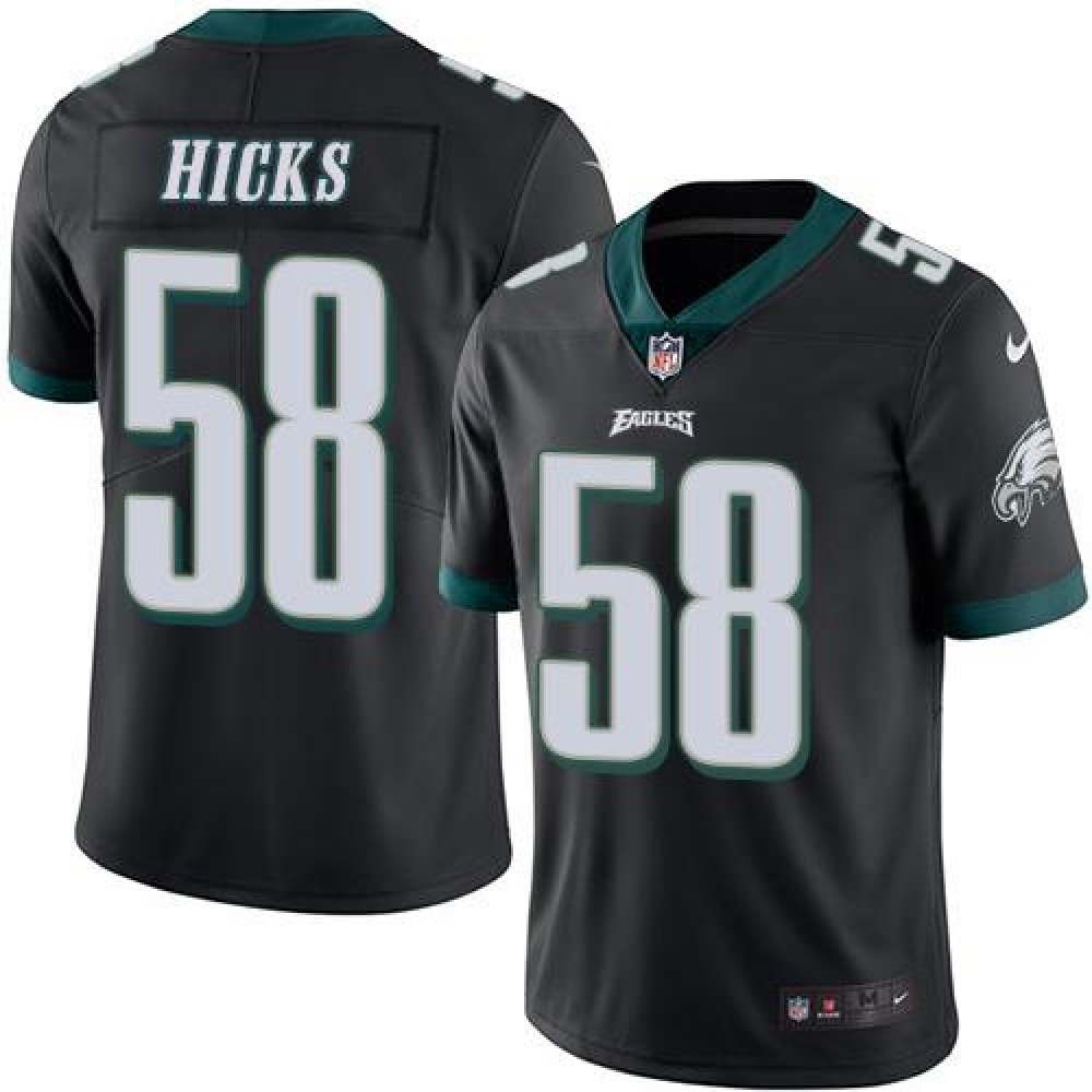 Eagles #58 Jordan Hicks Black Youth Stitched NFL Limited Rush Jersey