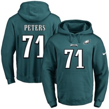 Eagles #71 Jason Peters Midnight Green Name & Number Pullover NFL Hoodie