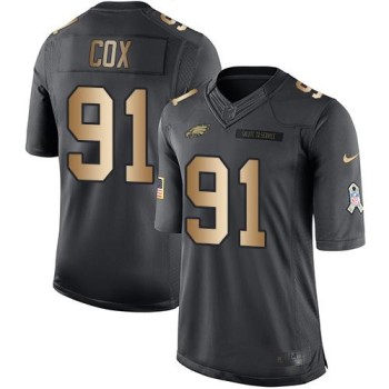 Eagles #91 Fletcher Cox Black Men's Stitched NFL Limited Gold Salute To Service Jersey Eagles #91 Fletcher Cox Black Men's Stitched NFL Limited Gold Salute To Service Jersey