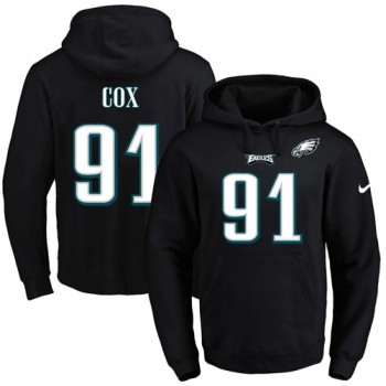 Eagles #91 Fletcher Cox Black Name & Number Pullover NFL Hoodie Eagles #91 Fletcher Cox Black Name & Number Pullover NFL Hoodie