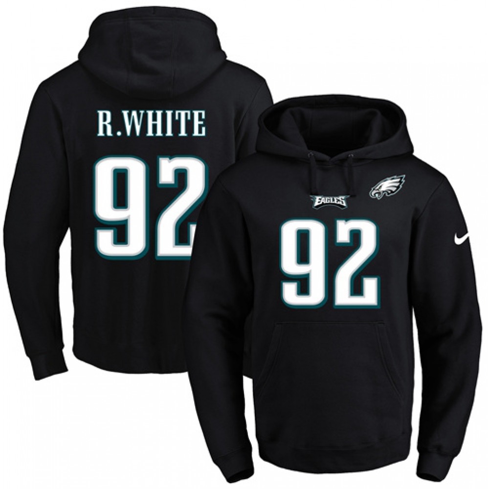 Eagles #92 Reggie White Black Name & Number Pullover NFL Hoodie