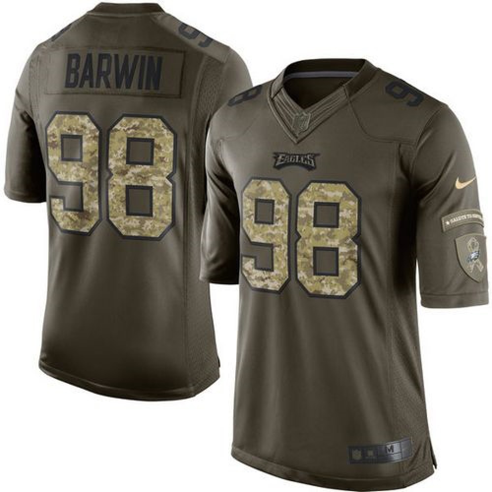 Eagles #98 Connor Barwin Green Youth Stitched NFL Limited Salute to Service Jersey