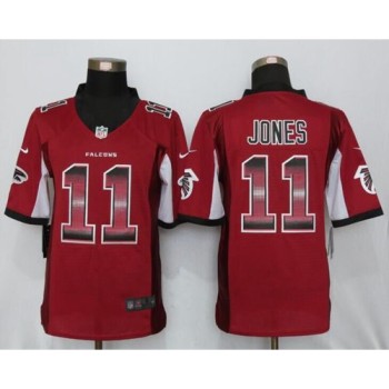 Falcons #11 Julio Jones Red Team Color Men's Stitched NFL Limited Strobe Jersey Falcons #11 Julio Jones Red Team Color Men's Stitched NFL Limited Strobe Jersey