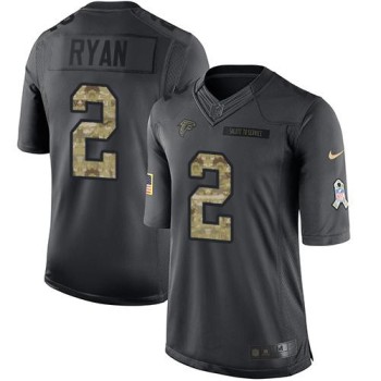 Falcons #2 Matt Ryan Black Men's Stitched NFL Limited 2016 Salute To Service Jersey Falcons #2 Matt Ryan Black Men's Stitched NFL Limited 2016 Salute To Service Jersey