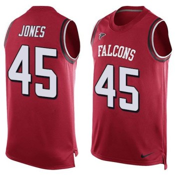 Falcons #45 Deion Jones Red Team Color Men's Stitched NFL Limited Tank Top Jersey Falcons #45 Deion Jones Red Team Color Men's Stitched NFL Limited Tank Top Jersey