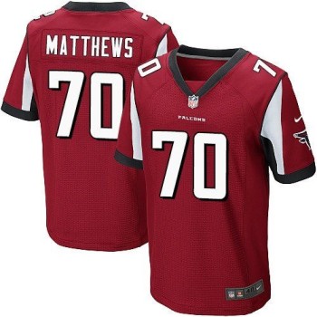 Falcons #70 Jake Matthews Red Team Color Men's Stitched NFL Elite Jersey Falcons #70 Jake Matthews Red Team Color Men's Stitched NFL Elite Jersey