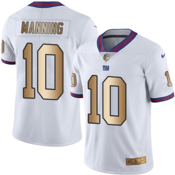 Giants #10 Eli Manning White Men's Stitched NFL Limited Gold Rush Jersey Giants #10 Eli Manning White Men's Stitched NFL Limited Gold Rush Jersey
