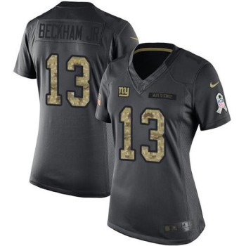 Giants #13 Odell Beckham Jr Black Women's Stitched NFL Limited 2016 Salute to Service Jersey Giants #13 Odell Beckham Jr Black Women's Stitched NFL Limited 2016 Salute to Service Jersey