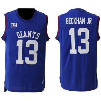 Giants #13 Odell Beckham Jr Royal Blue Team Color Men's Stitched NFL Limited Tank Top Jersey Giants #13 Odell Beckham Jr Royal Blue Team Color Men's Stitched NFL Limited Tank Top Jersey