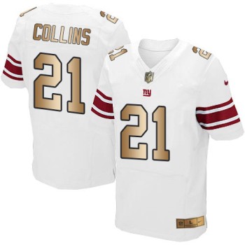 Giants #21 Landon Collins White Men's Stitched NFL Elite Gold Jersey Giants #21 Landon Collins White Men's Stitched NFL Elite Gold Jersey