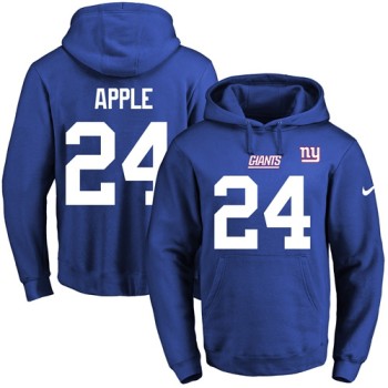 Giants #24 Eli Apple Royal Blue Name & Number Pullover NFL Hoodie Giants #24 Eli Apple Royal Blue Name & Number Pullover NFL Hoodie