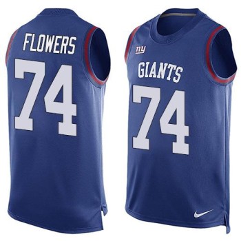 Giants #74 Ereck Flowers Royal Blue Team Color Men's Stitched NFL Limited Tank Top Jersey Giants #74 Ereck Flowers Royal Blue Team Color Men's Stitched NFL Limited Tank Top Jersey