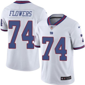 Giants #74 Ereck Flowers White Men's Stitched NFL Limited Rush Jersey Giants #74 Ereck Flowers White Men's Stitched NFL Limited Rush Jersey