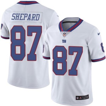 Giants #87 Sterling Shepard White Men's Stitched NFL Limited Rush Jersey Giants #87 Sterling Shepard White Men's Stitched NFL Limited Rush Jersey