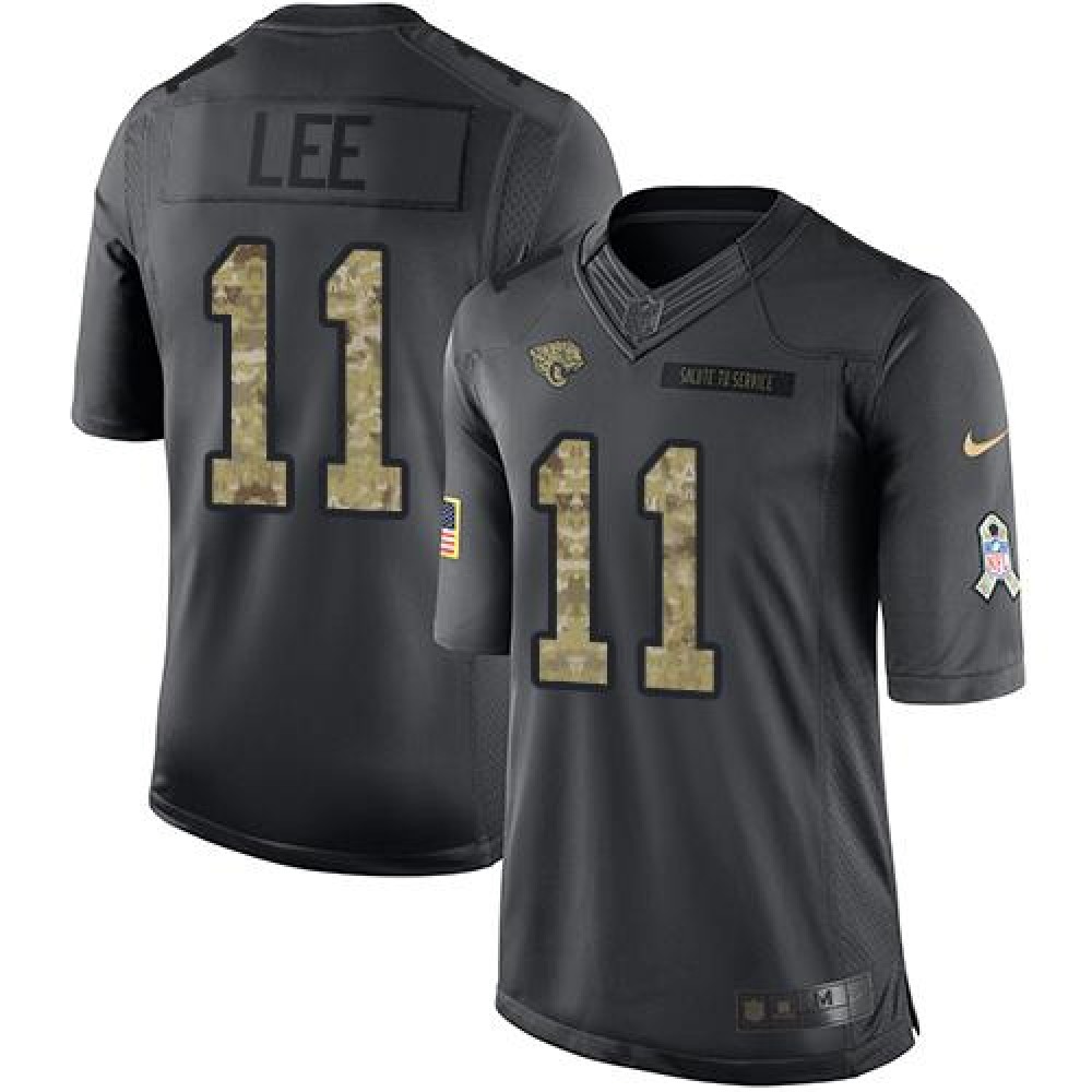 Jaguars #11 Marqise Lee Black Men's Stitched NFL Limited 2016 Salute To Service Jersey