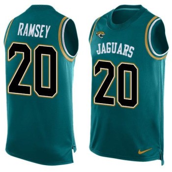 Jaguars #20 Jalen Ramsey Teal Green Team Color Men's Stitched NFL Limited Tank Top Jersey Jaguars #20 Jalen Ramsey Teal Green Team Color Men's Stitched NFL Limited Tank Top Jersey