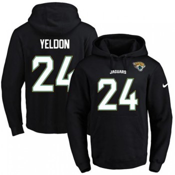 Jaguars #24 T.J. Yeldon Black Name & Number Pullover NFL Hoodie Jaguars #24 T.J. Yeldon Black Name & Number Pullover NFL Hoodie
