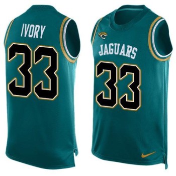 Jaguars #33 Chris Ivory Teal Green Team Color Men's Stitched NFL Limited Tank Top Jersey Jaguars #33 Chris Ivory Teal Green Team Color Men's Stitched NFL Limited Tank Top Jersey