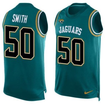 Jaguars #50 Telvin Smith Teal Green Team Color Men's Stitched NFL Limited Tank Top Jersey Jaguars #50 Telvin Smith Teal Green Team Color Men's Stitched NFL Limited Tank Top Jersey