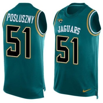 Jaguars #51 Paul Posluszny Teal Green Team Color Men's Stitched NFL Limited Tank Top Jersey Jaguars #51 Paul Posluszny Teal Green Team Color Men's Stitched NFL Limited Tank Top Jersey