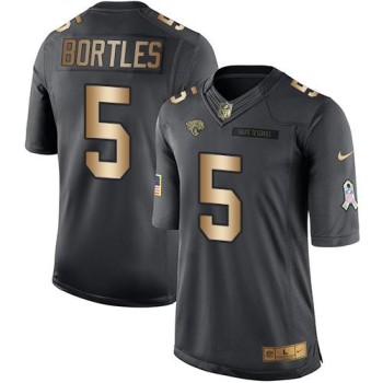 Jaguars #5 Blake Bortles Black Men's Stitched NFL Limited Gold Salute To Service Jersey Jaguars #5 Blake Bortles Black Men's Stitched NFL Limited Gold Salute To Service Jersey