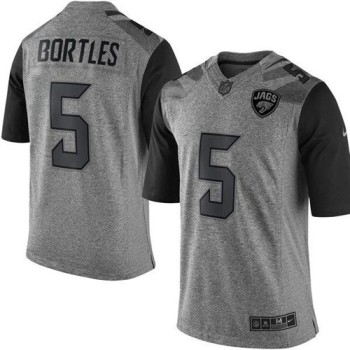 Jaguars #5 Blake Bortles Gray Men's Stitched NFL Limited Gridiron Gray Jersey Jaguars #5 Blake Bortles Gray Men's Stitched NFL Limited Gridiron Gray Jersey