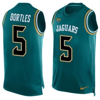 Jaguars #5 Blake Bortles Teal Green Team Color Men's Stitched NFL Limited Tank Top Jersey Jaguars #5 Blake Bortles Teal Green Team Color Men's Stitched NFL Limited Tank Top Jersey