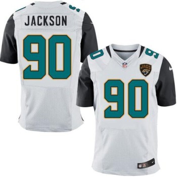 Jaguars #90 Malik Jackson White Men's Stitched NFL Elite Jersey Jaguars #90 Malik Jackson White Men's Stitched NFL Elite Jersey