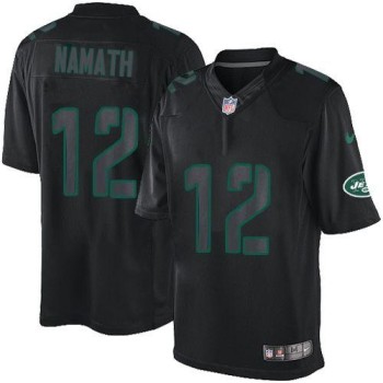 Jets #12 Joe Namath Black Men's Stitched NFL Impact Limited Jersey Jets #12 Joe Namath Black Men's Stitched NFL Impact Limited Jersey