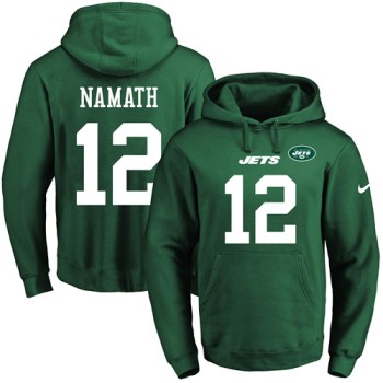 Jets #12 Joe Namath Green Name & Number Pullover NFL Hoodie Jets #12 Joe Namath Green Name & Number Pullover NFL Hoodie