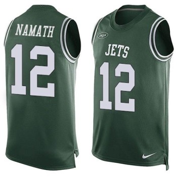 Jets #12 Joe Namath Green Team Color Men's Stitched NFL Limited Tank Top Jersey Jets #12 Joe Namath Green Team Color Men's Stitched NFL Limited Tank Top Jersey