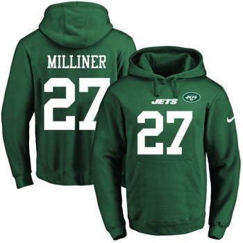 Jets #27 Dee Milliner Green Name & Number Pullover NFL Hoodie Jets #27 Dee Milliner Green Name & Number Pullover NFL Hoodie
