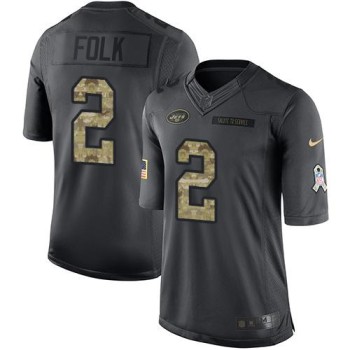 Jets #2 Nick Folk Black Men's Stitched NFL Limited 2016 Salute to Service Jersey Jets #2 Nick Folk Black Men's Stitched NFL Limited 2016 Salute to Service Jersey