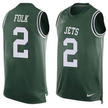 Jets #2 Nick Folk Green Team Color Men's Stitched NFL Limited Tank Top Jersey
