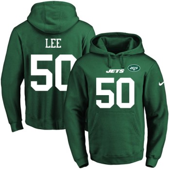 Jets #50 Darron Lee Green Name & Number Pullover NFL Hoodie Jets #50 Darron Lee Green Name & Number Pullover NFL Hoodie