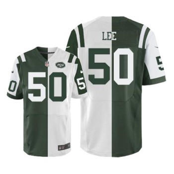 Jets #50 Darron Lee Green/White Men's Stitched NFL Elite Split Jersey Jets #50 Darron Lee Green/White Men's Stitched NFL Elite Split Jersey