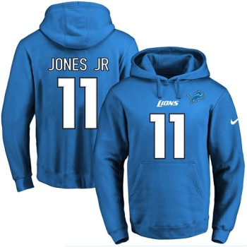 Lions #11 Marvin Jones Jr Blue Name & Number Pullover NFL Hoodie Lions #11 Marvin Jones Jr Blue Name & Number Pullover NFL Hoodie