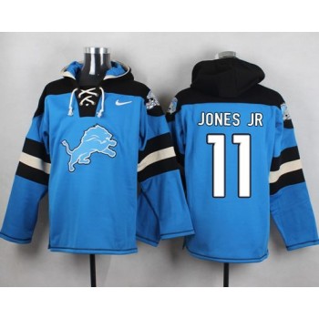 Lions #11 Marvin Jones Jr Blue Player Pullover NFL Hoodie Lions #11 Marvin Jones Jr Blue Player Pullover NFL Hoodie