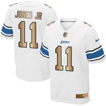 Lions #11 Marvin Jones Jr White Men's Stitched NFL Elite Gold Jersey Lions #11 Marvin Jones Jr White Men's Stitched NFL Elite Gold Jersey