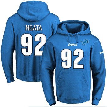 Lions #92 Haloti Ngata Blue Name & Number Pullover NFL Hoodie Lions #92 Haloti Ngata Blue Name & Number Pullover NFL Hoodie